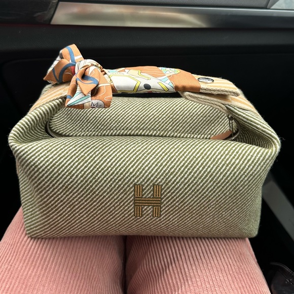 Authentic Hermes Bride-A-Brac H Natte Pouch Vert Foret Small - Picture 1 of 4